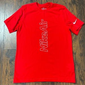 Men’s Red Nike Short Sleeve Tee with Embroidered Logo